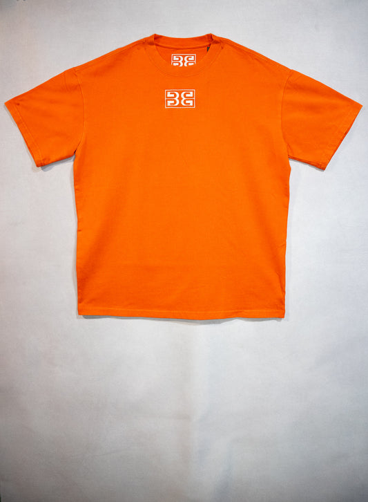 Heavy Acid Washed Been T-shirt - Orange